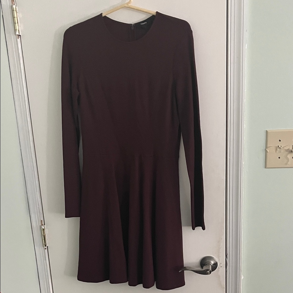 Theory Dark Plum Long Sleeve Dress